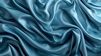 Obraz premium blue fabric wavy texture close-up background