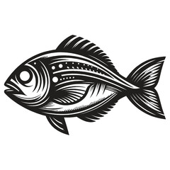 fish silhouette vector  style on background