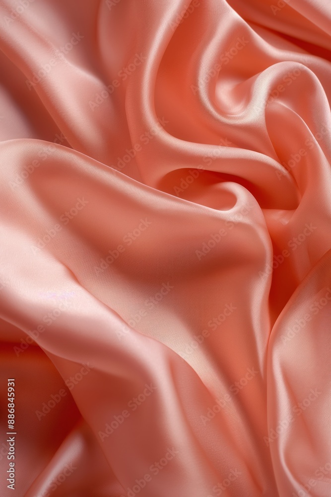 Poster soft pink fabric texture on gray background. intricate weaving adds depth to scene. close-up view of