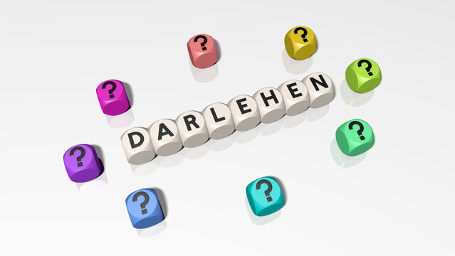 Buchstabenw&uuml;rfel zeigen das Wort Darlehen