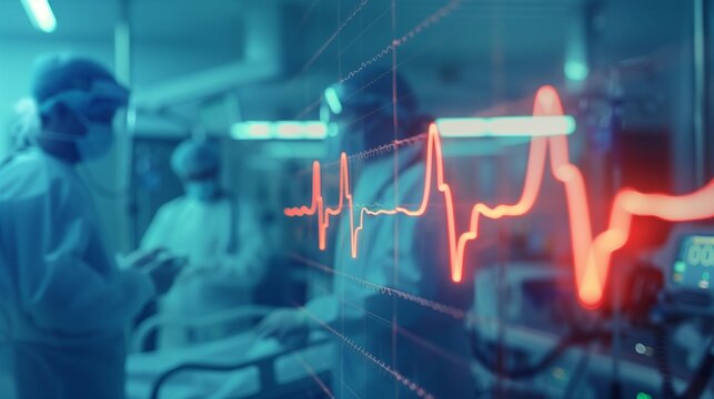 Medical professionals providing urgent care to a patient experiencing a heart attack. The team is focused and equipped with medical tools, emphasizing the importance of timely intervention.