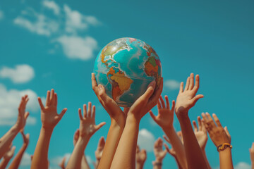 International democracy day with hands holds the paper vote