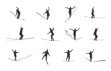 Slackline rope svg,  Slackline rope silhouette, Slacklining silhouette, Slacklining svg, Slackline svg, Slackline rope clipart, Slackline vector bundle.