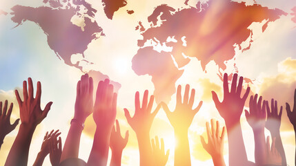 International democracy day with hands holds the paper vote. The struggle for social justice