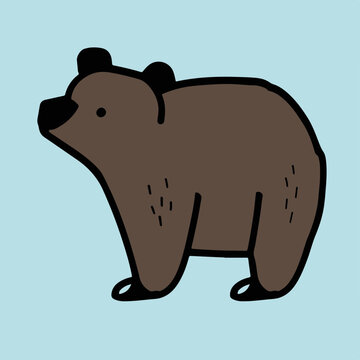 recommend clip art: Simple Cartoon Bear on Blue Background, Representing Innocence