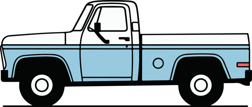 recommend clip art: Simple Blue Pickup Truck Illustration