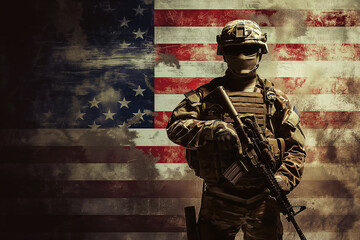 Greeting card for Veterans Day, Memorial Day, Independence Day. America celebration. National Day