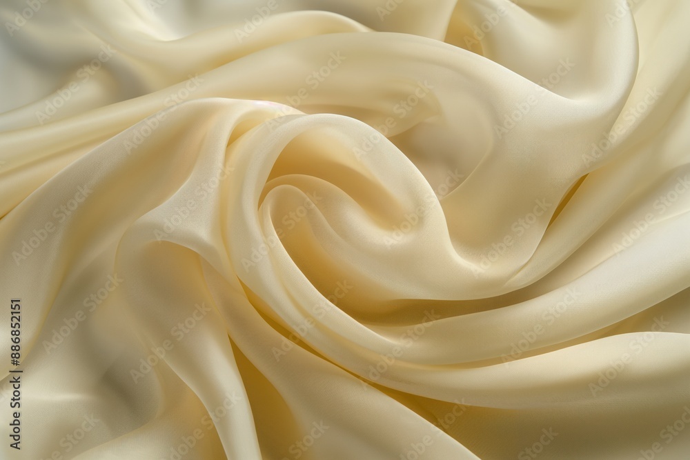 Aufkleber White fabric texture close-up. Smooth surface with small wrinkles adds depth. Folded over itself, creating visual interest. Blurred background focuses on fabric.