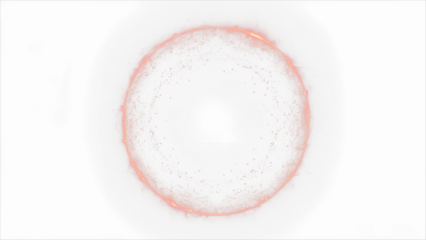 Red circle with sparkles, vector magic glow 3d effect. Realistic red shiny ring or swirl, round frame of flare trail with glitter dust, red fairy dust isolated on transparent background