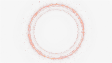 Red circle with sparkles, vector magic glow 3d effect. Realistic red shiny ring or swirl, round frame of flare trail with glitter dust, red fairy dust isolated on transparent background