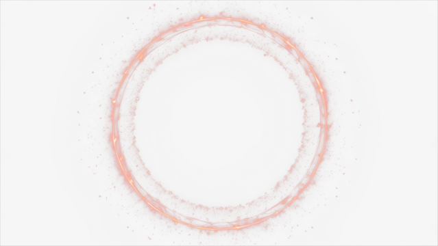 Red circle with sparkles, vector magic glow 3d effect. Realistic red shiny ring or swirl, round frame of flare trail with glitter dust, red fairy dust isolated on transparent background