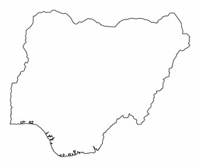 Nigeria outline map