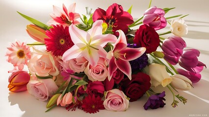 Beautiful flowers on a light background