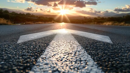 A winding road symbolizing the journey to success, lined with milestones representing determination and motivation. Ideal for illustrating the concept of achievement and perseverance.