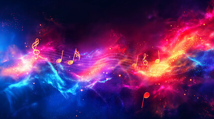 Obraz premium Abstract color of music rhythm note