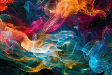 Fototapeta premium Colorful Smoke Trails in Abstract Pattern --ar 3:2 Job ID: 7da98b2e-3c00-48a5-abb6-16a50c4614fc