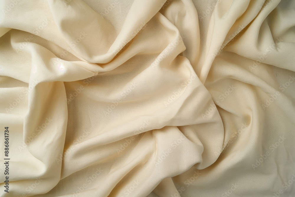 Aufkleber Soft natural cotton fabric texture close-up. White cloth with subtle patterns and shading. Ideal for textile design, fashion, interior decor, eco-friendly products, or craft projects.