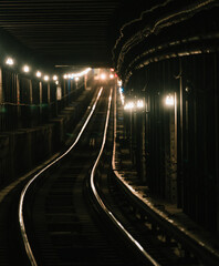 tunnel of light subway New York City transport 