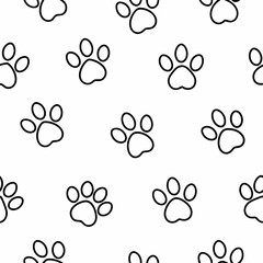 Charming Paw Print Seamless Patter Animal Footprint Vector Illustration for All Projects