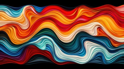   A multicolored wavy background with a black and white contrast, featuring black, orange, yellow, red, green shades