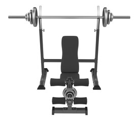 Bench Press Equipment - High-Quality 3D Render Illustration on White Background, Perfect for Workout and Strength Training Concepts in a Gym Environment