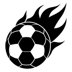 Obraz premium soccer ball in flames vector silhouette