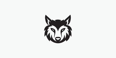 Silhouette Style Wolf Logo Fierce and Customizable Design