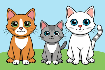 cats cartoon vector illustration 