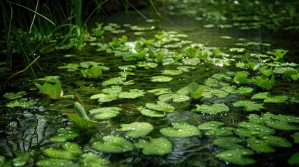 Green, pads, fairies, water. Generative AI