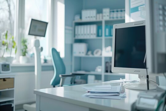 Clean and Minimalist Doctor's Office Workspace