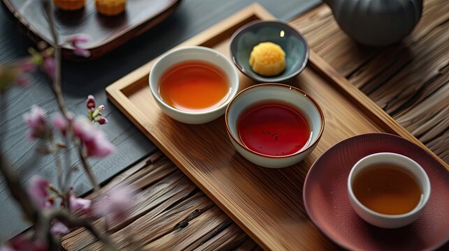 traditional Taiwanese snacks of mesona black herbal tea in a bowl