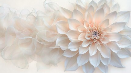 Fototapeta premium A sharp photo of a white flower against a clean white backdrop, with its center slightly blurred