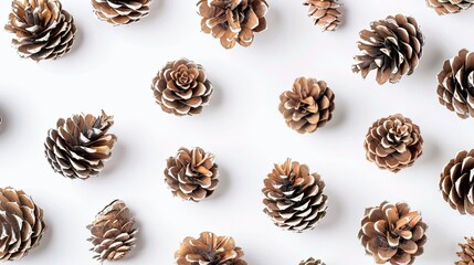 fir tree cones on a white background