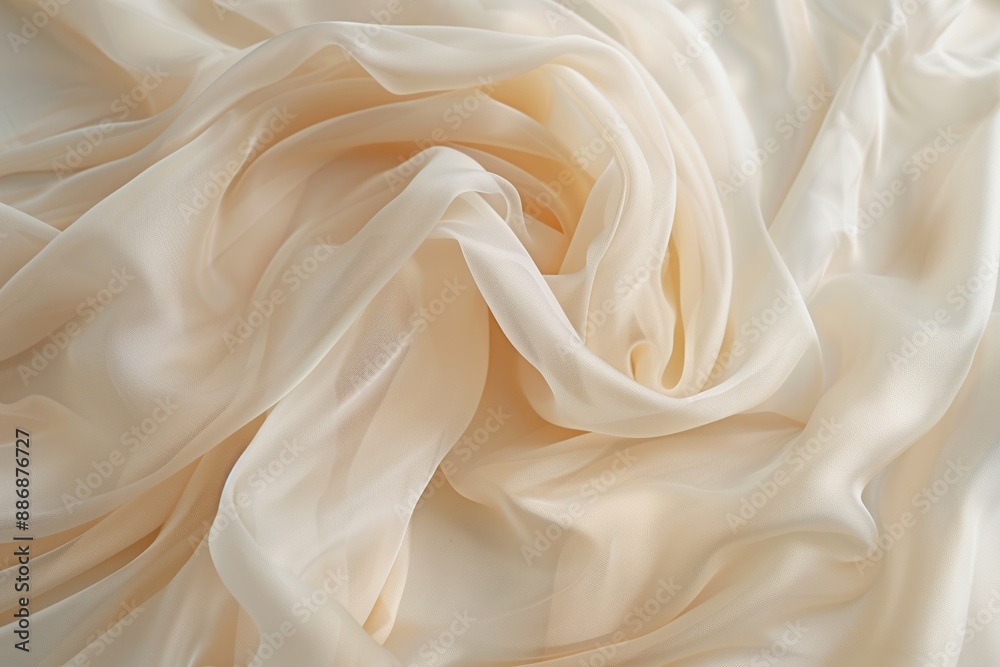 Aufkleber fabric texture close-up view shows crumpled beige material with rough surface. focus on fabric as ma