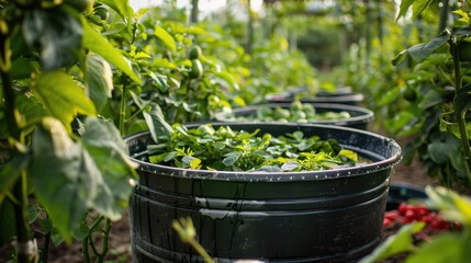 Water storage pot for drip irrigation for avocado plants