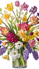 Beautiful bouquet of bright springtime flowers