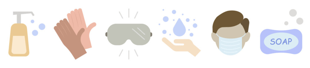 Instructions on how to do everything for personal hygiene. Hygiene. Simple hand washing kit.