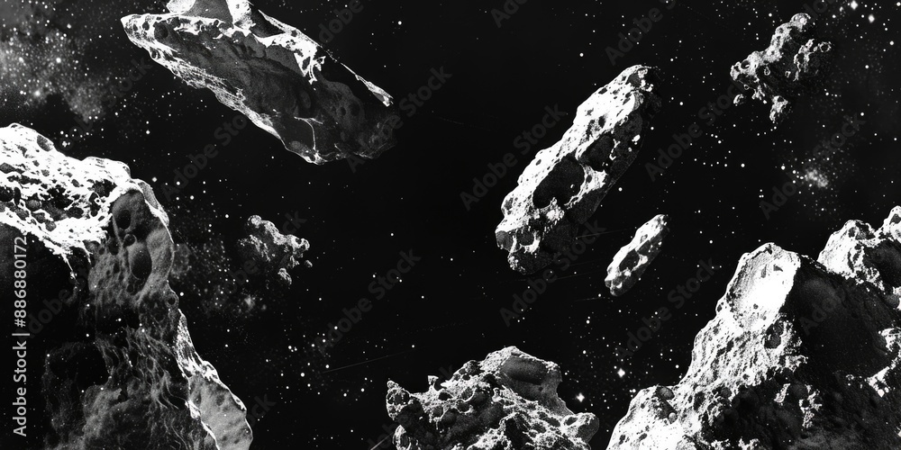 Poster a natural rock formation captured in black and white, suitable for use as a texture or background