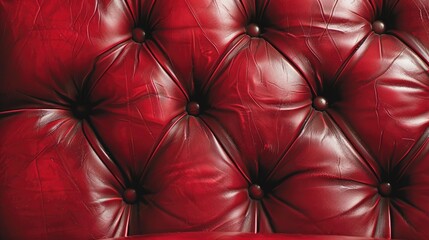 Red tufted leather buttons. Generative AI