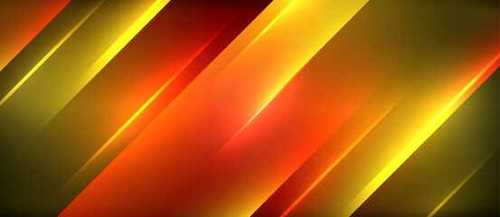 Neon dynamic diagonal light rays background. Techno digital geometric concept design for wallpaper, banner, presentation, background