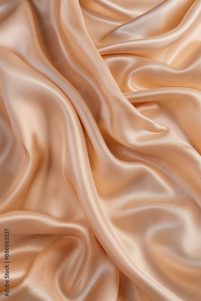 Poster pink fabric texture close-up. crumpled silk cloth with gray stripe adds depth to scene. soft pink hu