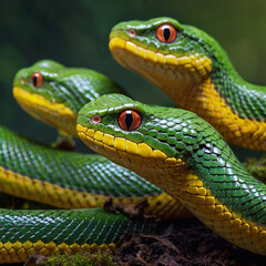 Fototapeta premium close up of a green snake