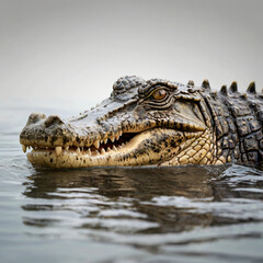 Obraz premium Close-Up of a Crocodile Portrait,isolated
