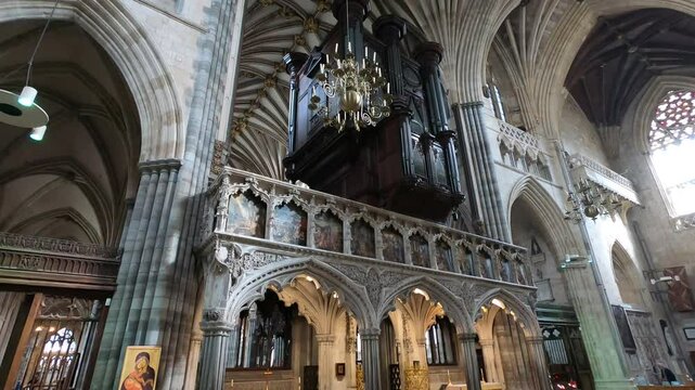 The anglican Exeter Cathedral, Devon, England