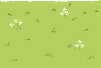 풀과 꽃이 있는 잔디밭 배경