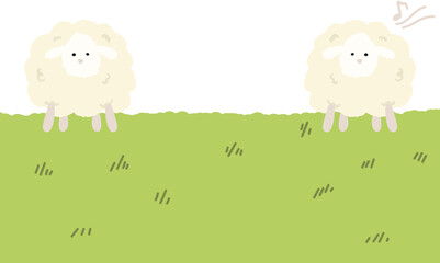 잔디밭 위에 양