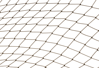 Football or tennis net. Rope mesh on a white background close-up