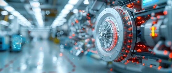 Fototapeta premium Precision Automation: Car Wheels Assembly by Advanced Machinery