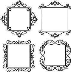 Decorative frame line art . decorative, border, design, decoration, pattern, ornament, frame, retro, vintage, elegant, background