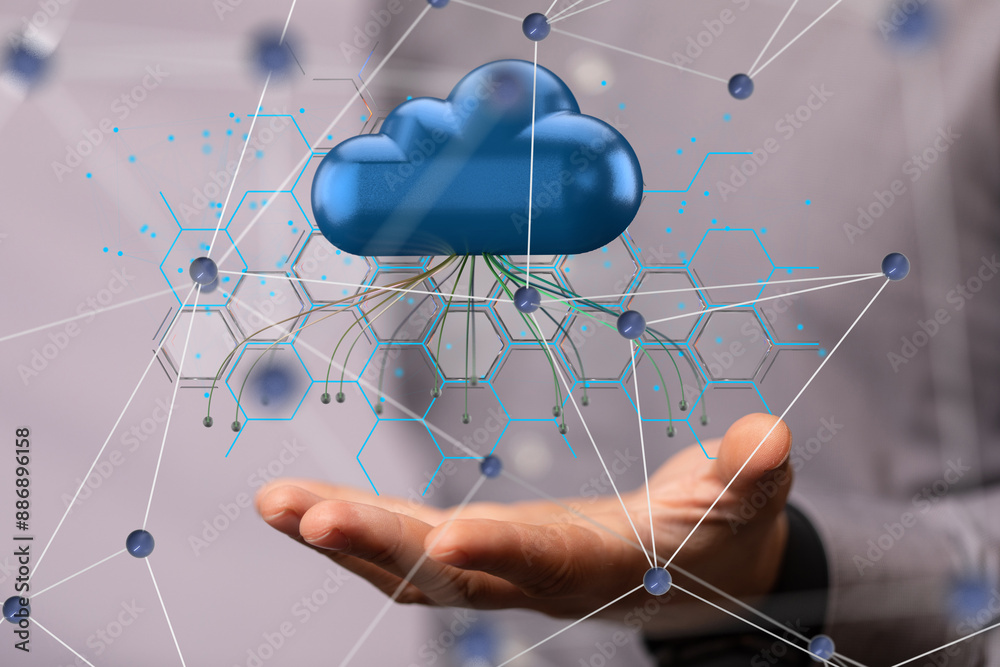 Poster big data cloud digital 3d